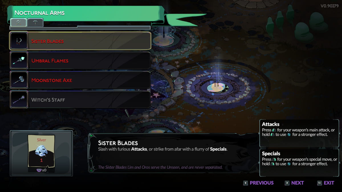 Sister Blades weapon in Hades 2.