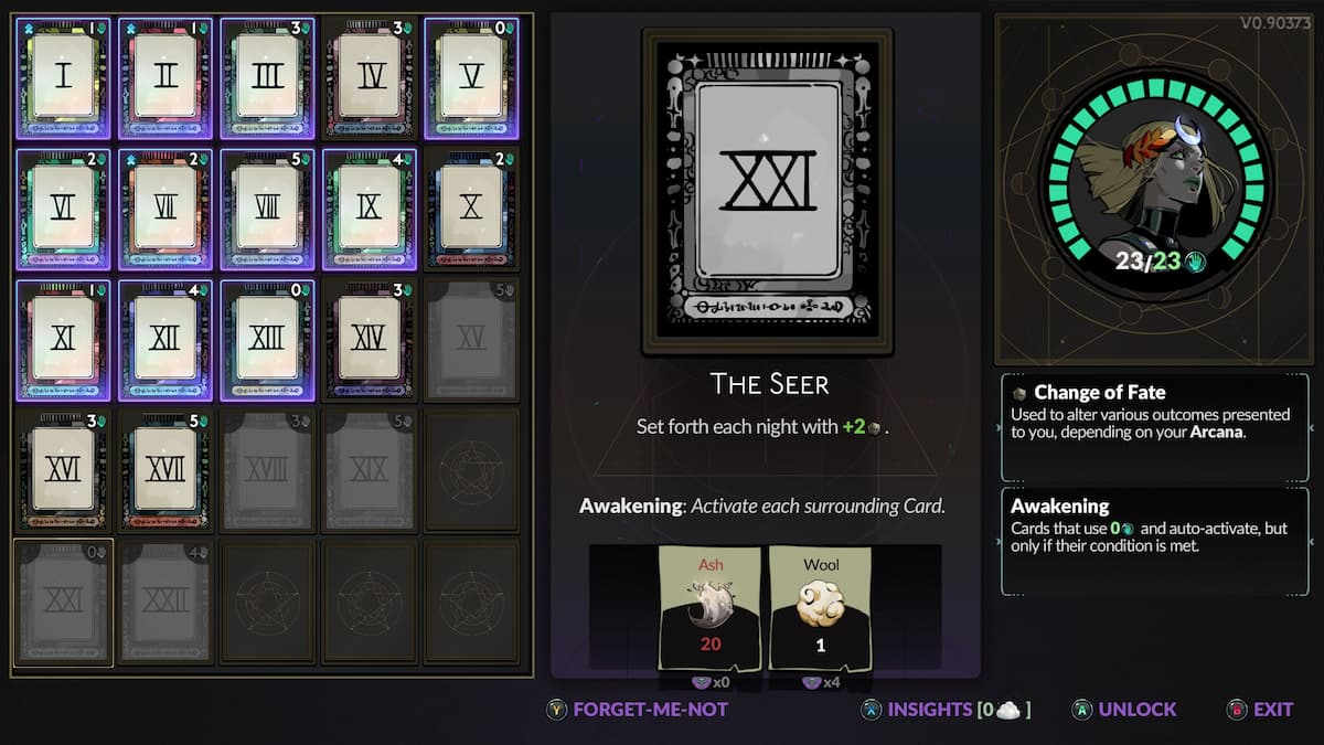 Activating the Seer Arcana Card in Hades 2