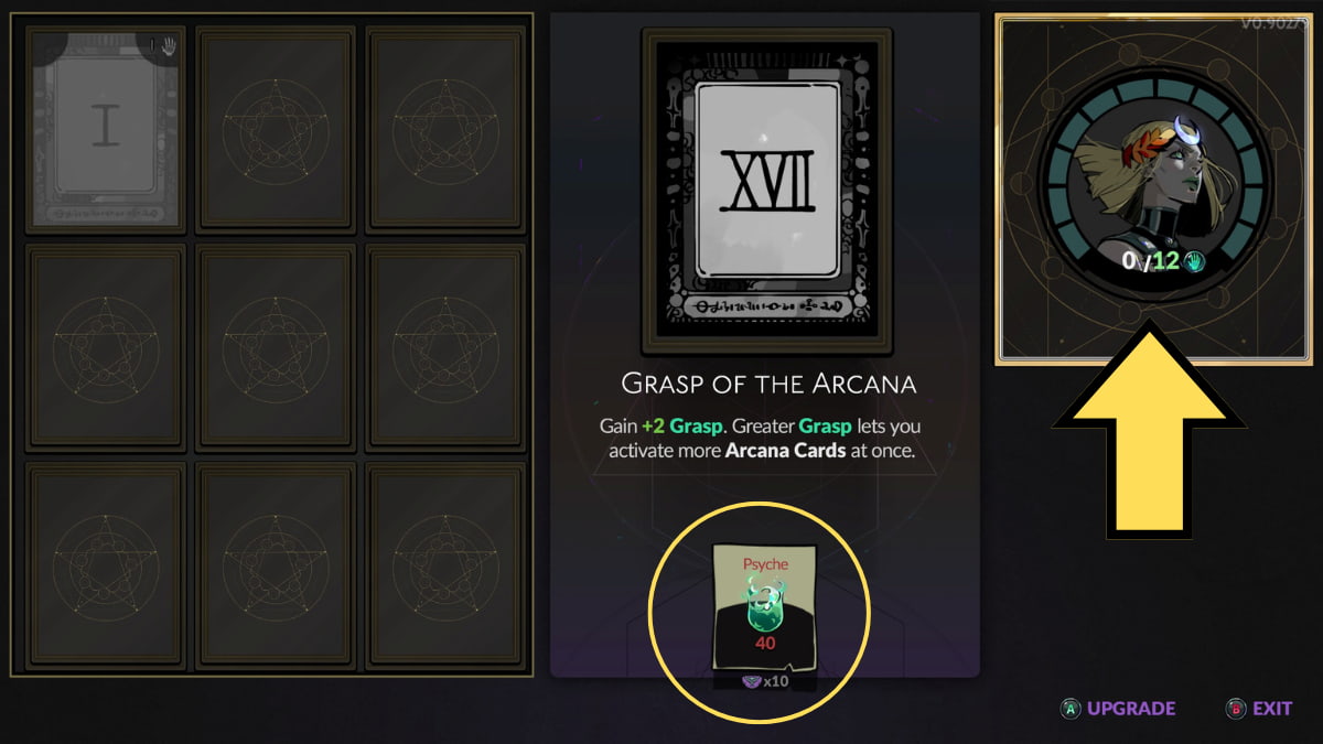 The Grasp of the Arcana in Melinoe's Altar in Hades 2