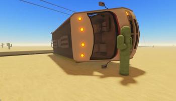 RV Van Flipped in A Dusty Trip