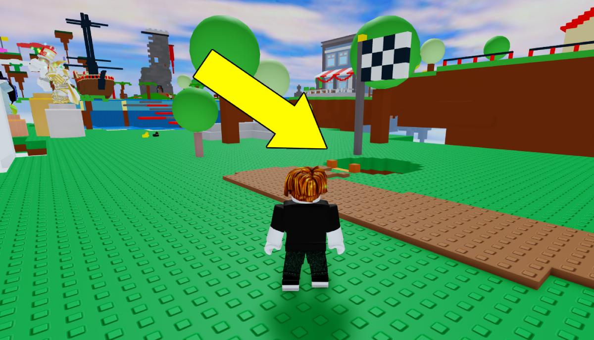 An arrow pointing out a hole in Roblox The Classic