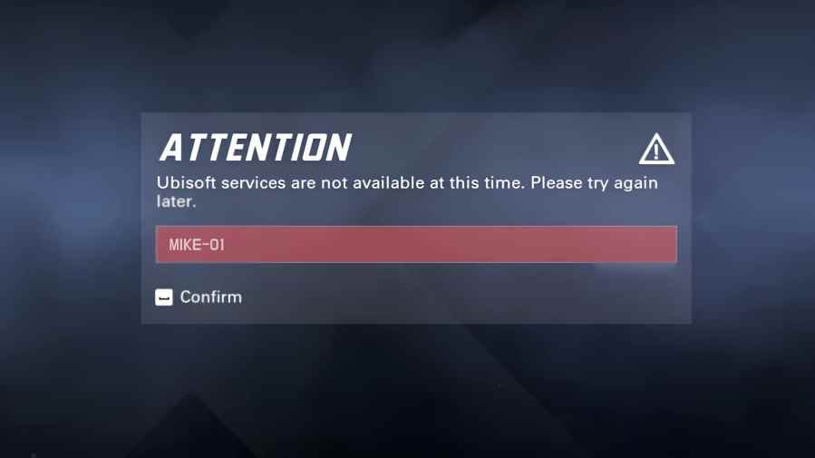 Mike-01 error message in XDefiant