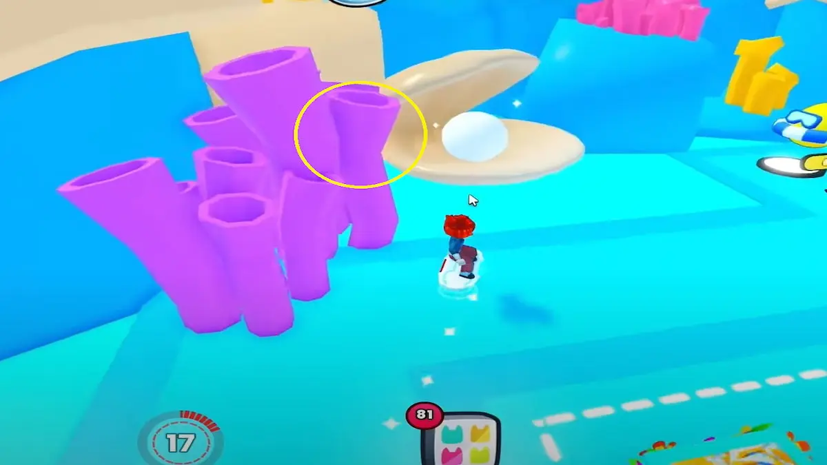 The Shiny Relic near a coral in Roblox