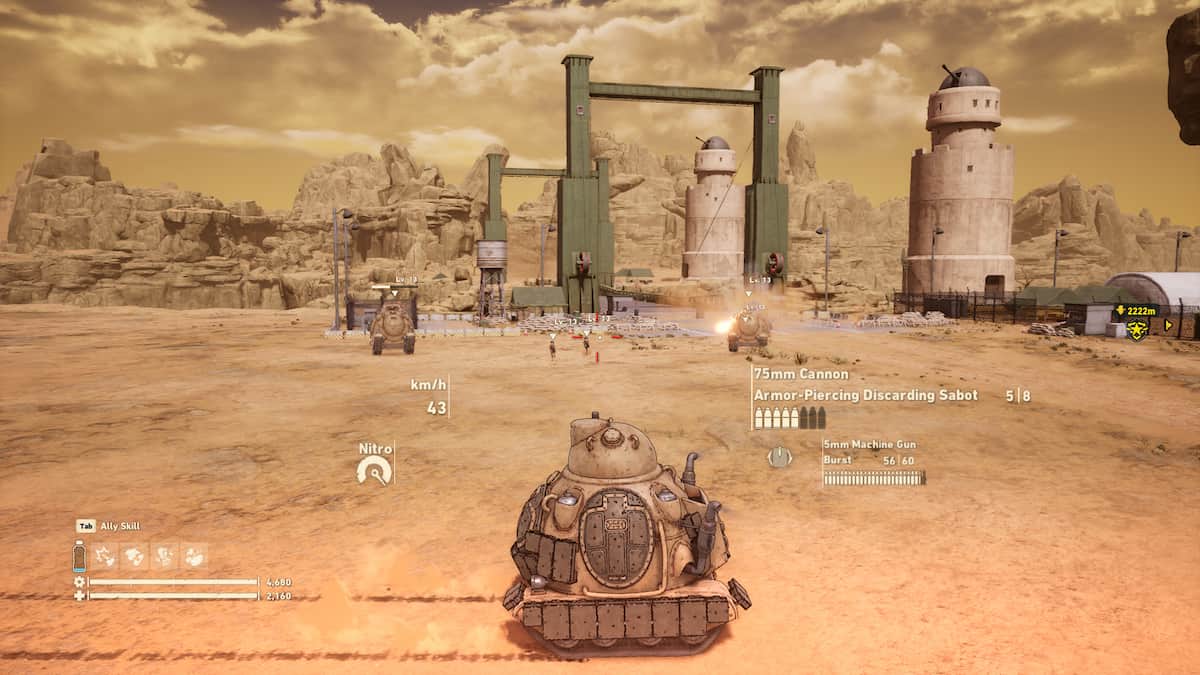 Tank fighting Royal Army in Sand Land