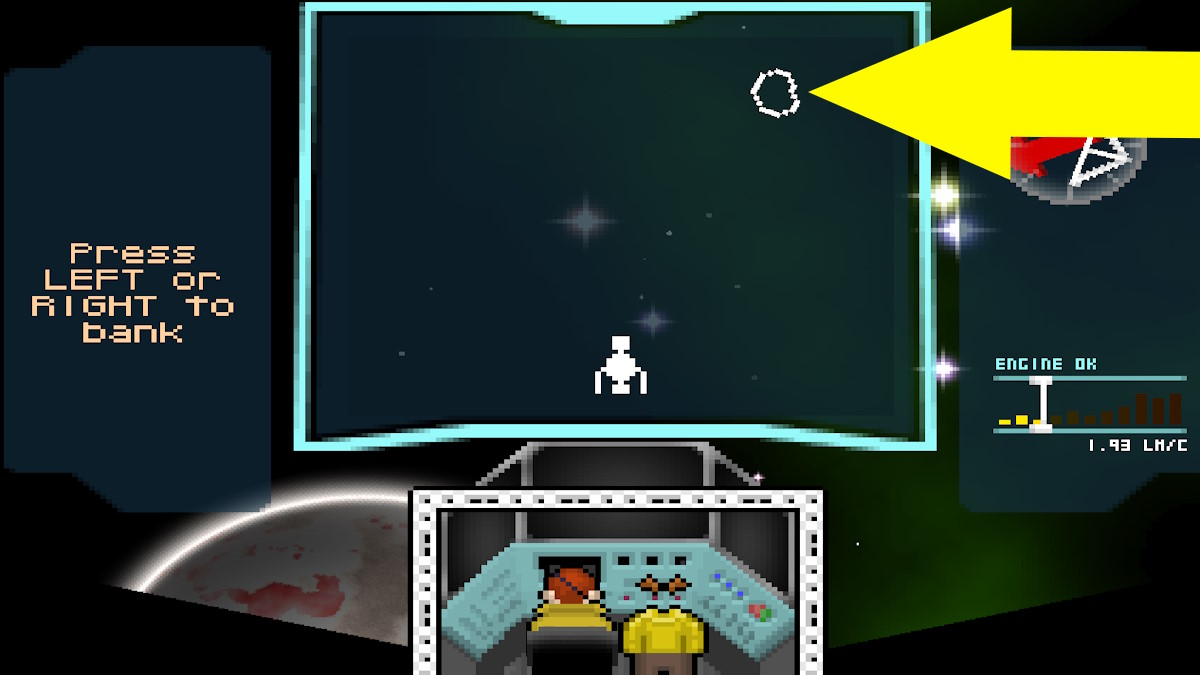 Asteroid icon on the command console in Starstruck Vagabond.