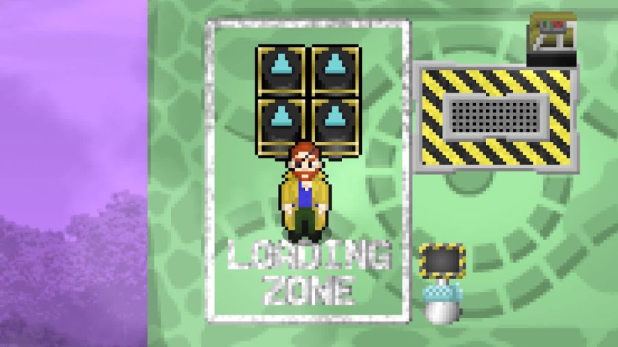 Captain standing on the loading platform with upgrade units in Starstruck Vagabond.