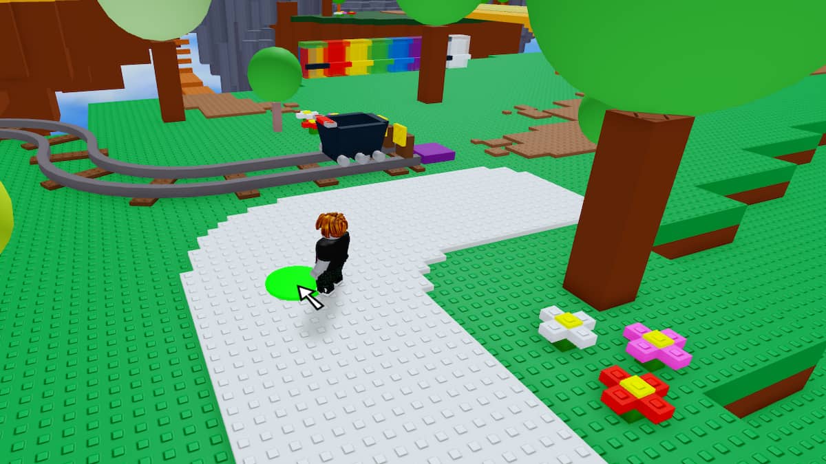 The player standing near the mine cart in Roblox Classic Event