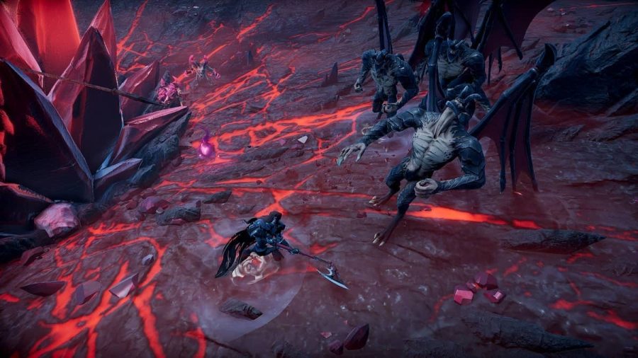 V Rising character defeating large enemy