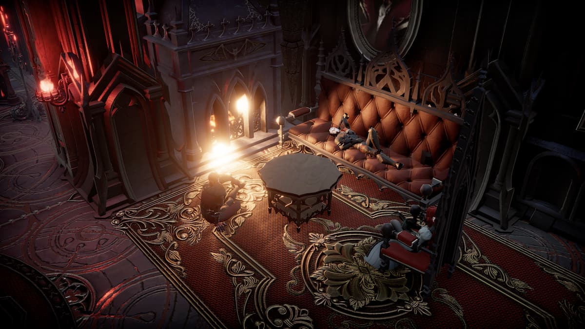 V Rising characters taking a break in the game