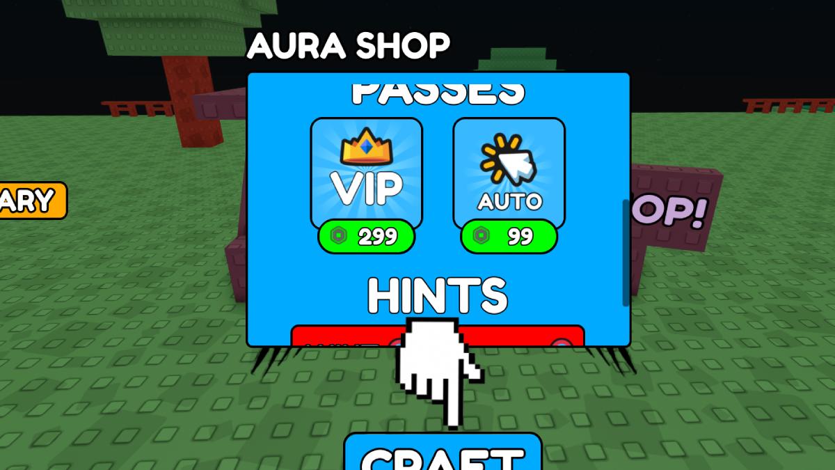 VIP and Auto Aura cost in Aura Craft
