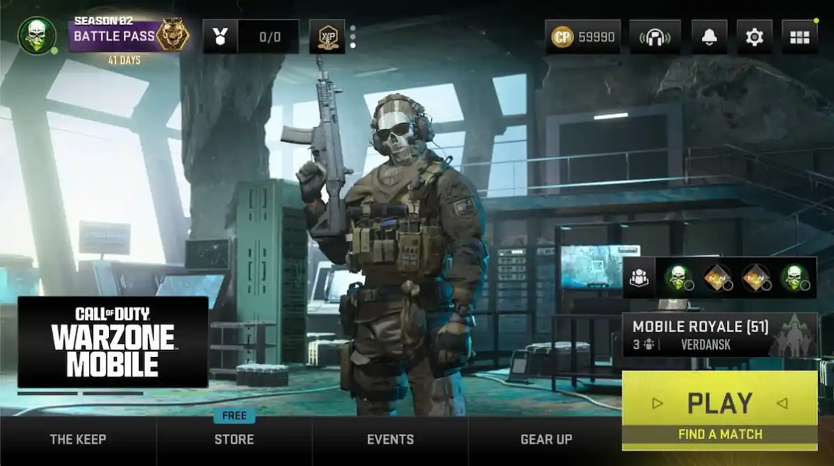 Player character in Call of Duty Warzone Mobile