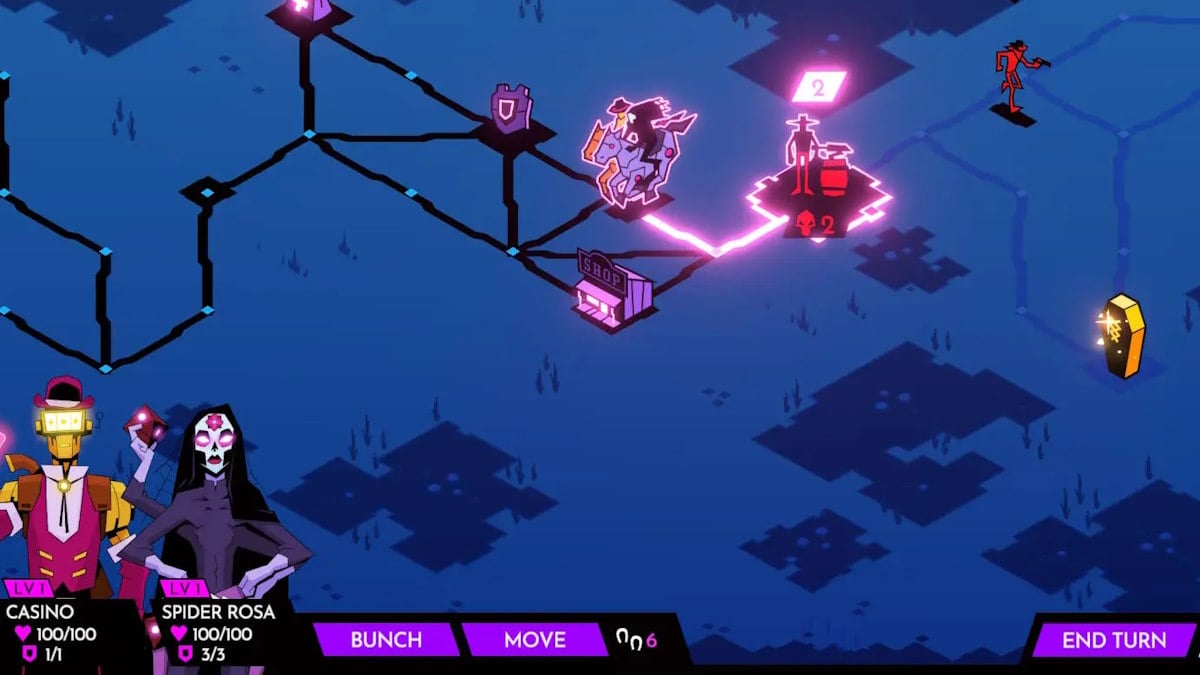 The boardgame-like planetside movement screen in Wild Bastards.