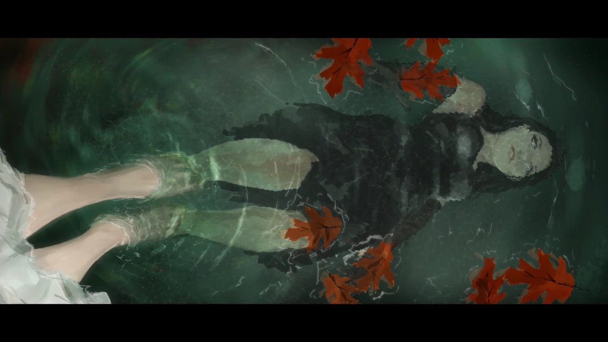 Daphne’s reflection in Along the Edge, showing that she can change from one appearance to another.