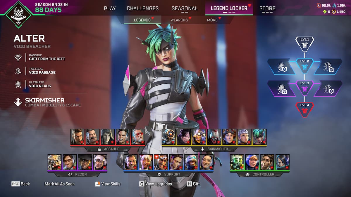 Alter as viewed in Legend Lobby in Apex Legends