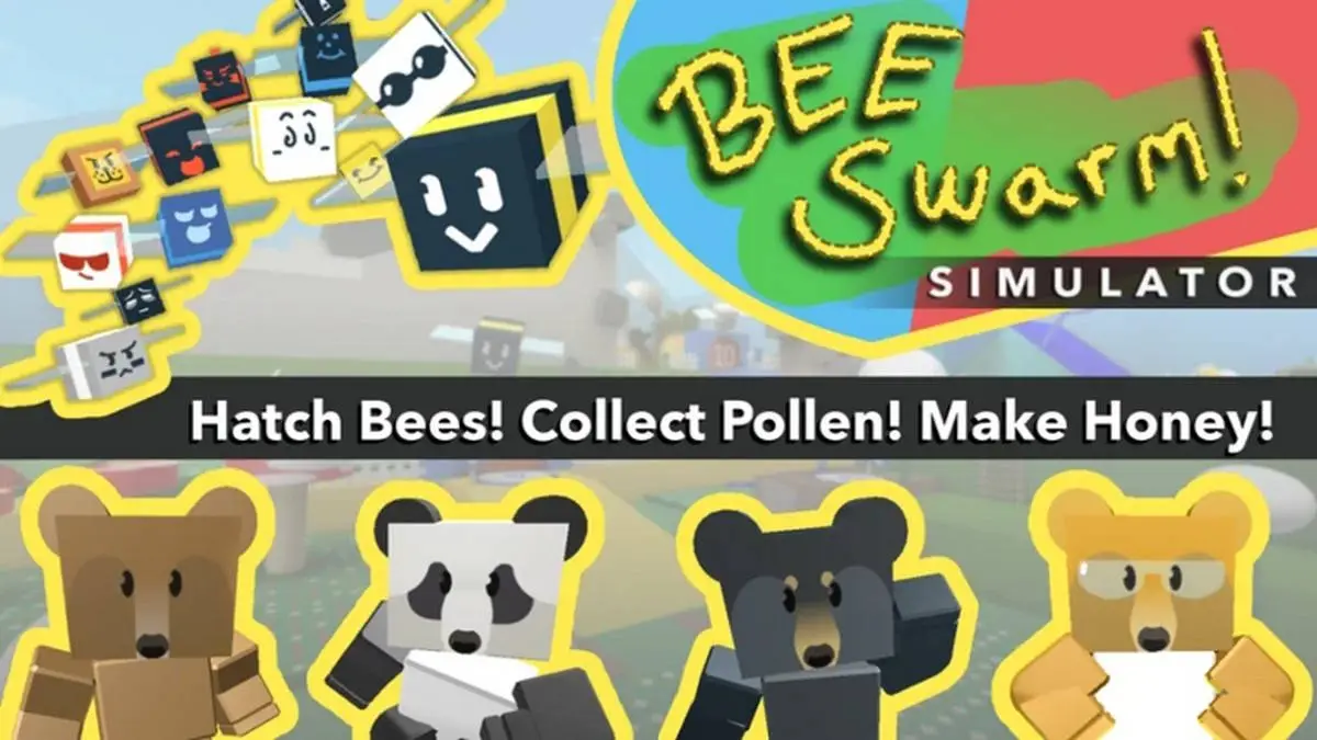 Bees and bears in Roblox Bee Swarm