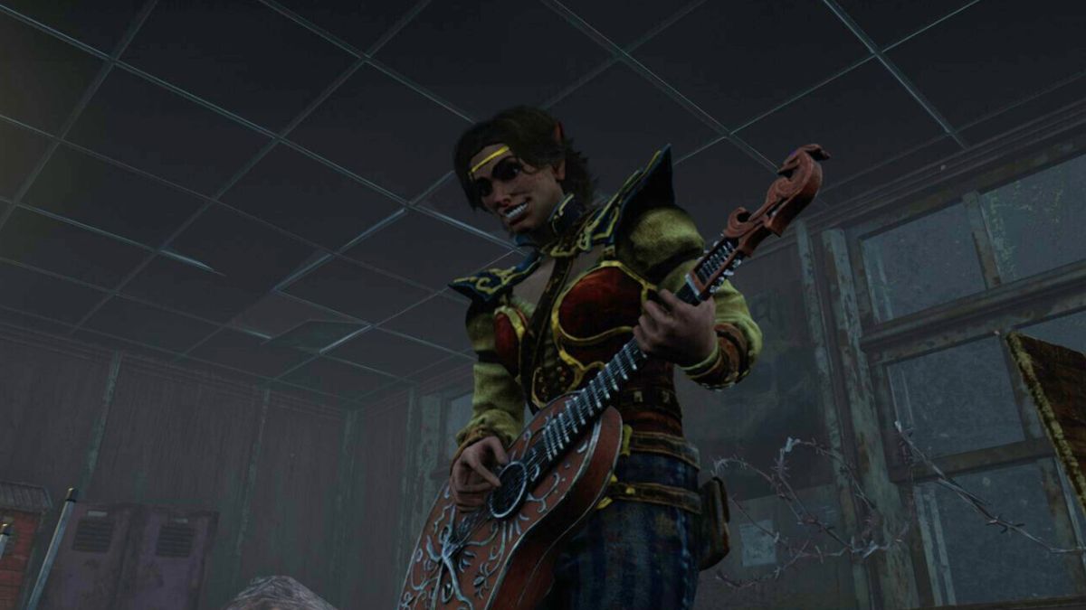 Aestri playing the lute from the Bardic Inspiration advantage in Dead by Daylight