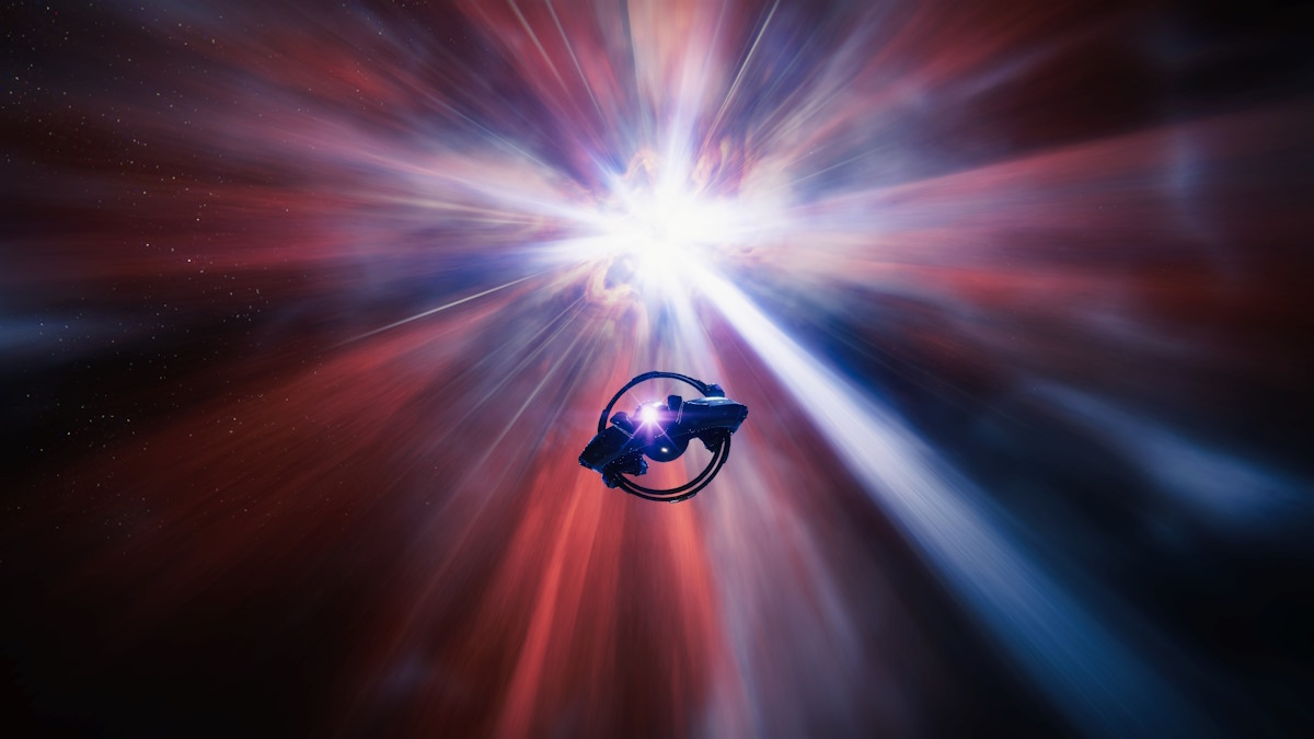 A ship in flight in Destiny 2.