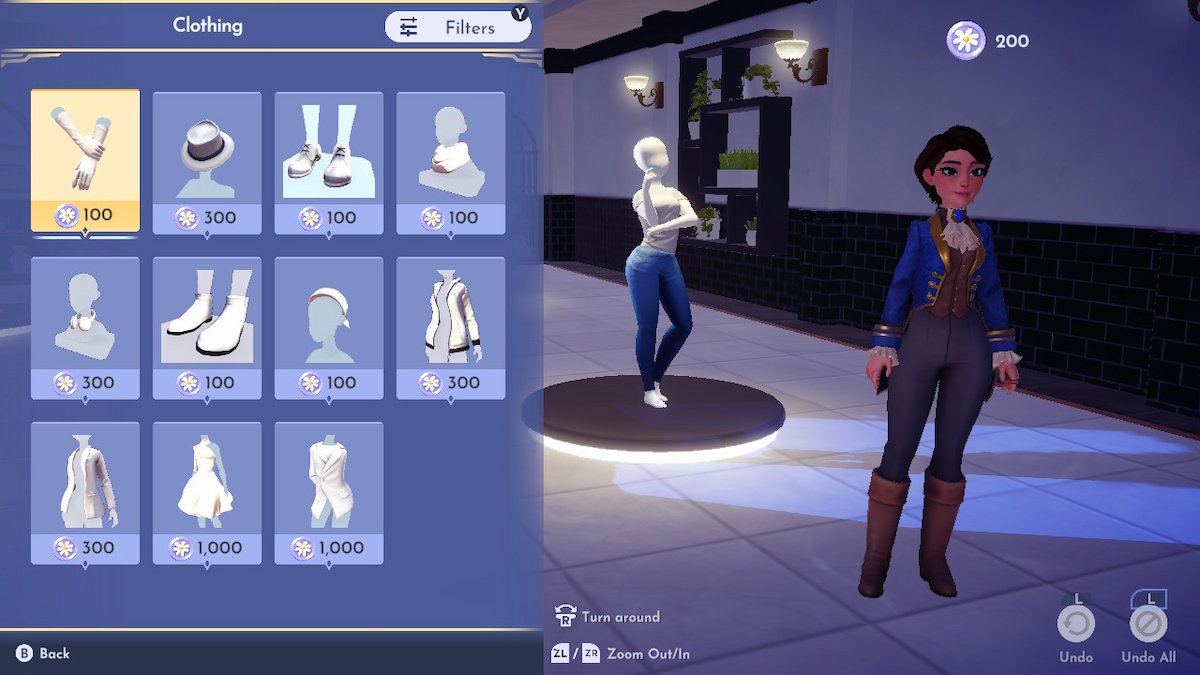 All available clothing templates players can get from Daisy's Boutique.