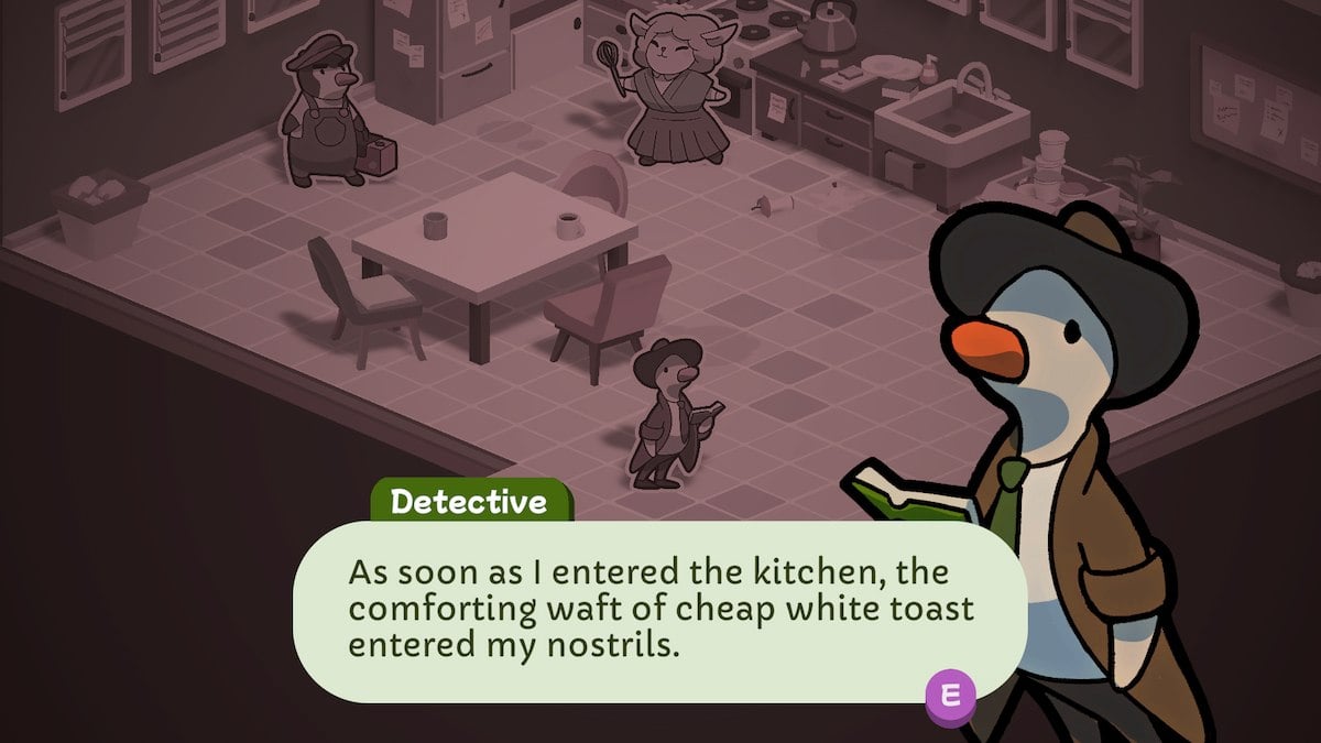 The kitchen in Duck Detective.