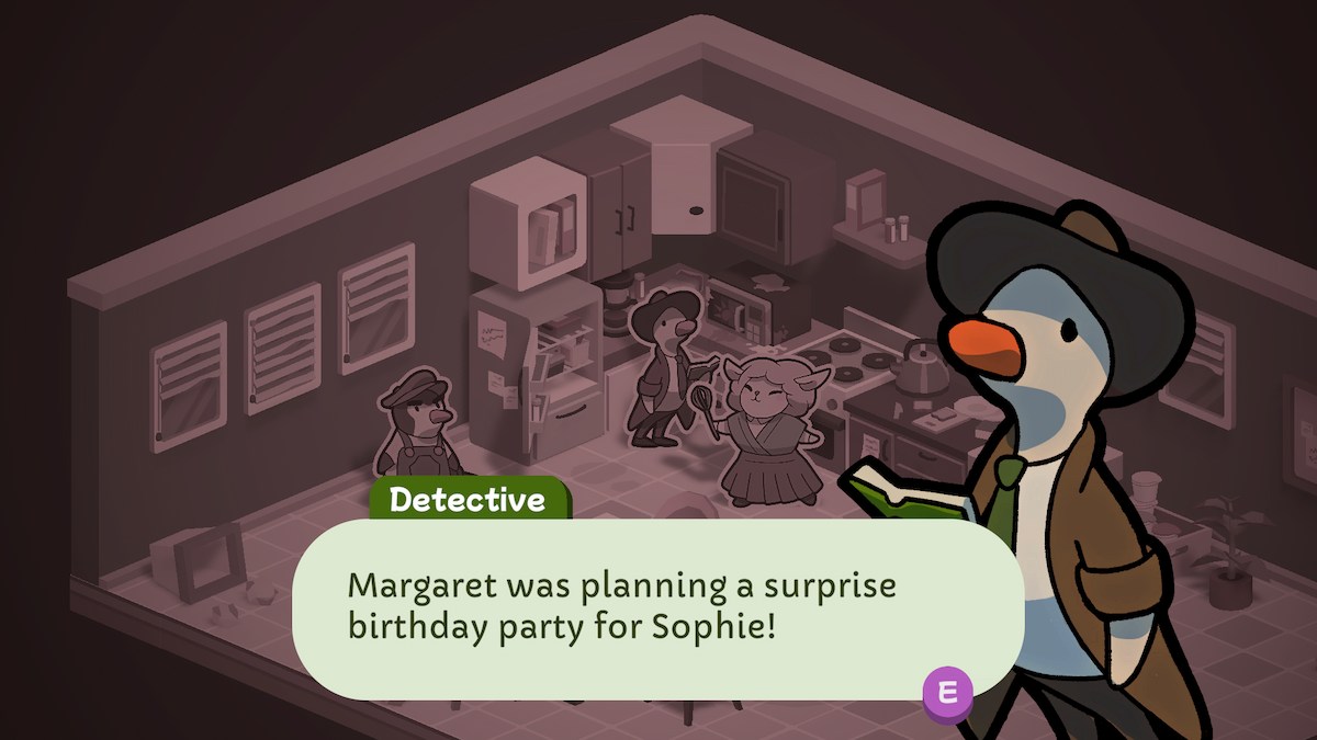Finding out what Margaret is doing in Duck Detective.
