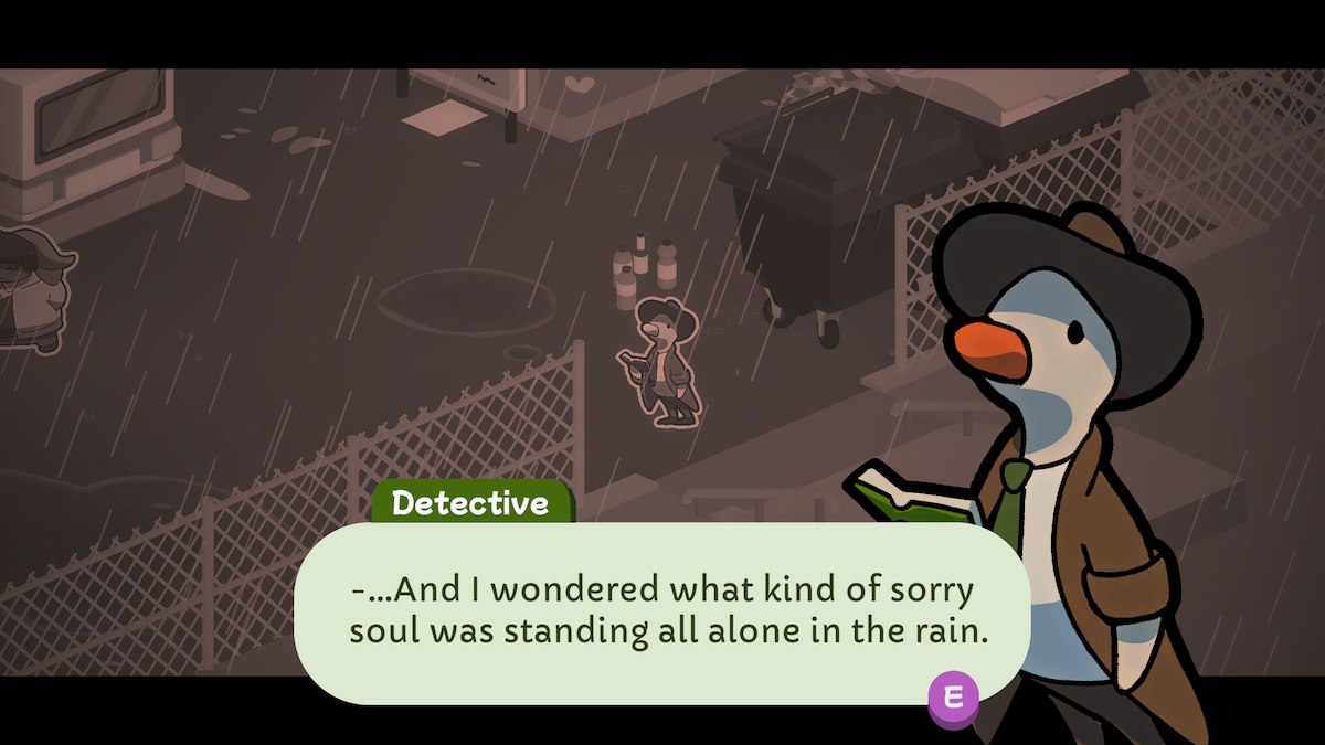 Going out to the parking lot in Duck Detective.