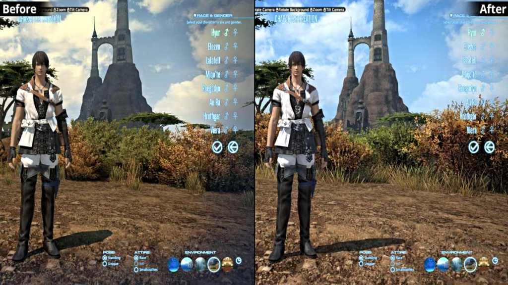 Vignette removed from character creator in Final Fantasy XIV
