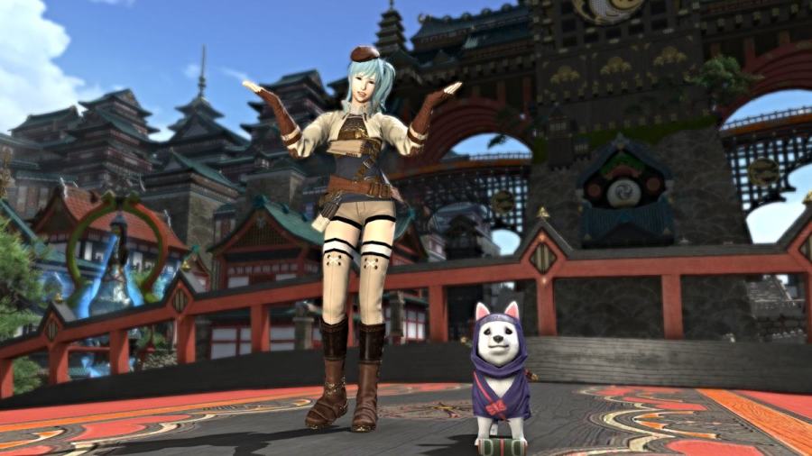 Shiromaru minion at Kugane in FFXIV