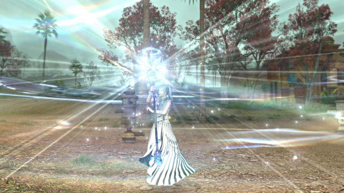 Using white mage abilities in Final Fantasy XIV