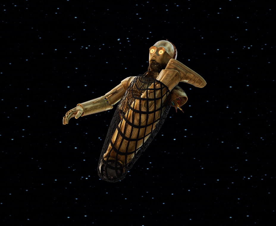 Disassembled C-3PO Back Bling