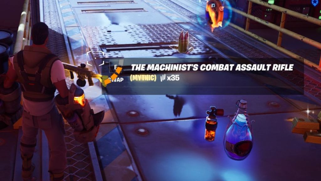 Mythical weapon reward after defeating the Machinist boss in Fortnite Chapter 5 Season 3