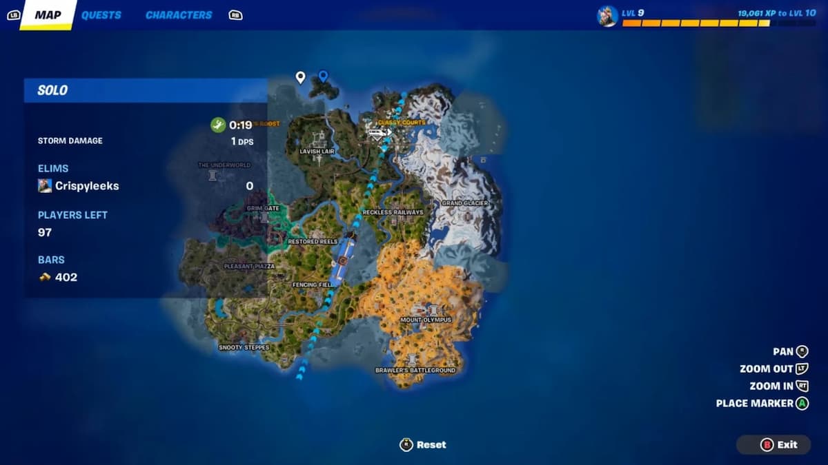 Locations with E-11 Blasters and Lightsaber in Fortnite Chapter 5 Season 2 map