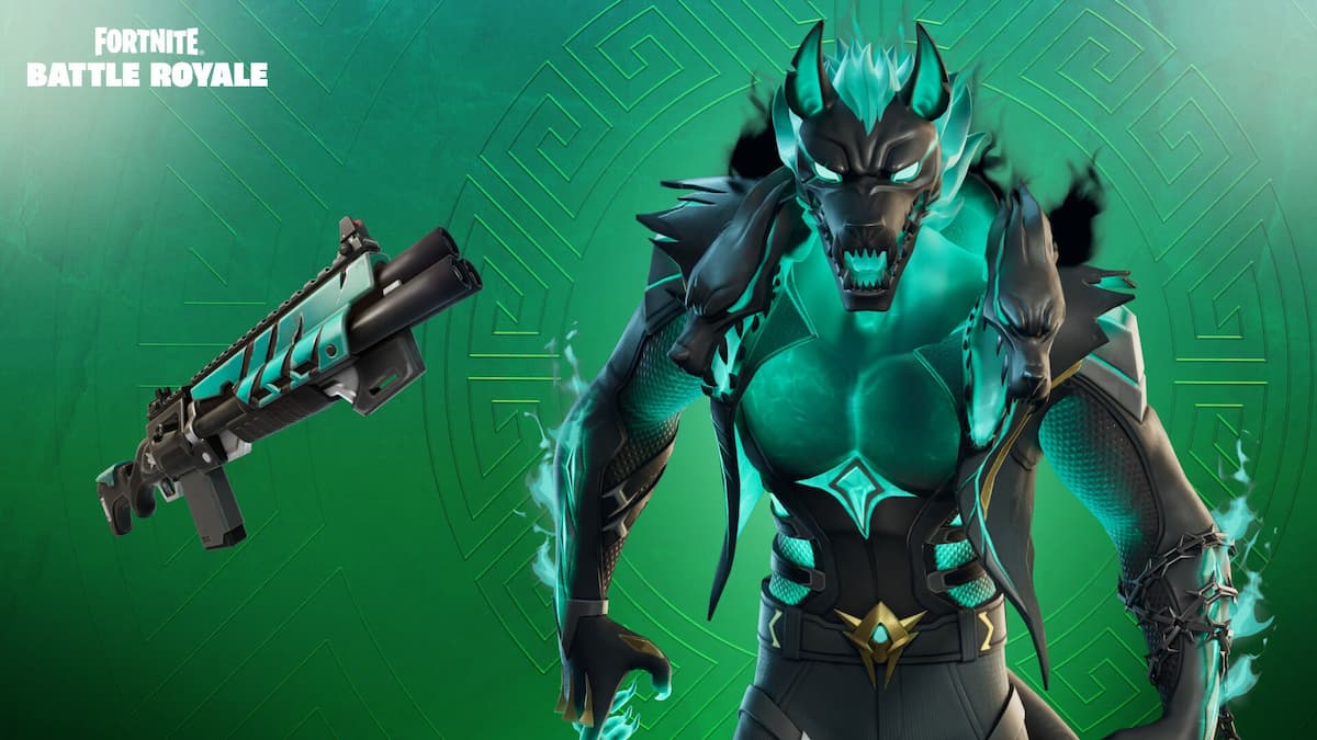 Cerberus' Gatekeeper Shotgun and character from Fortnite