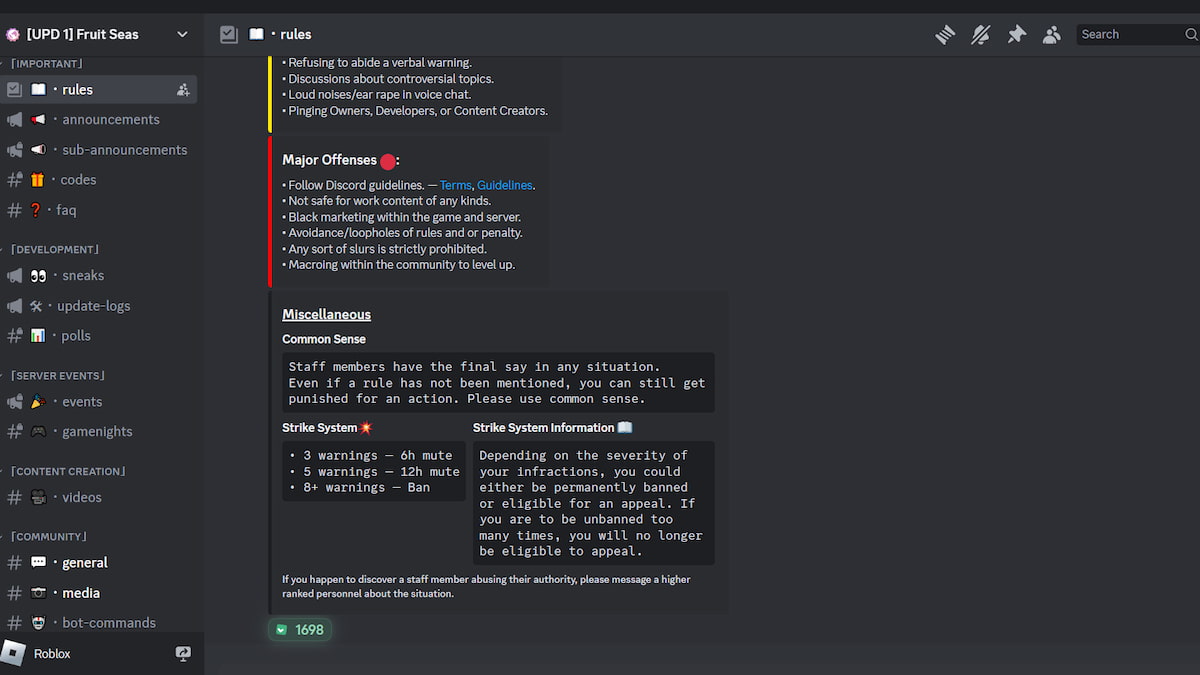 Fruit Seas Trello Link & Discord Server