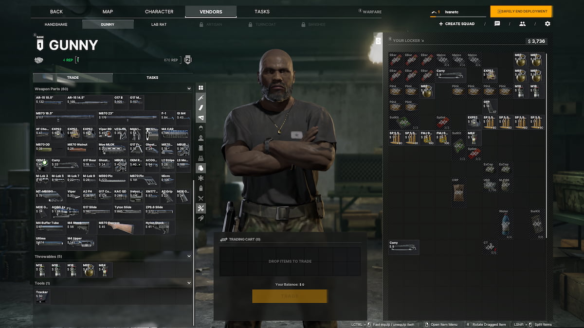 Gunny, the weapons vendor in Gray Zone Warfare