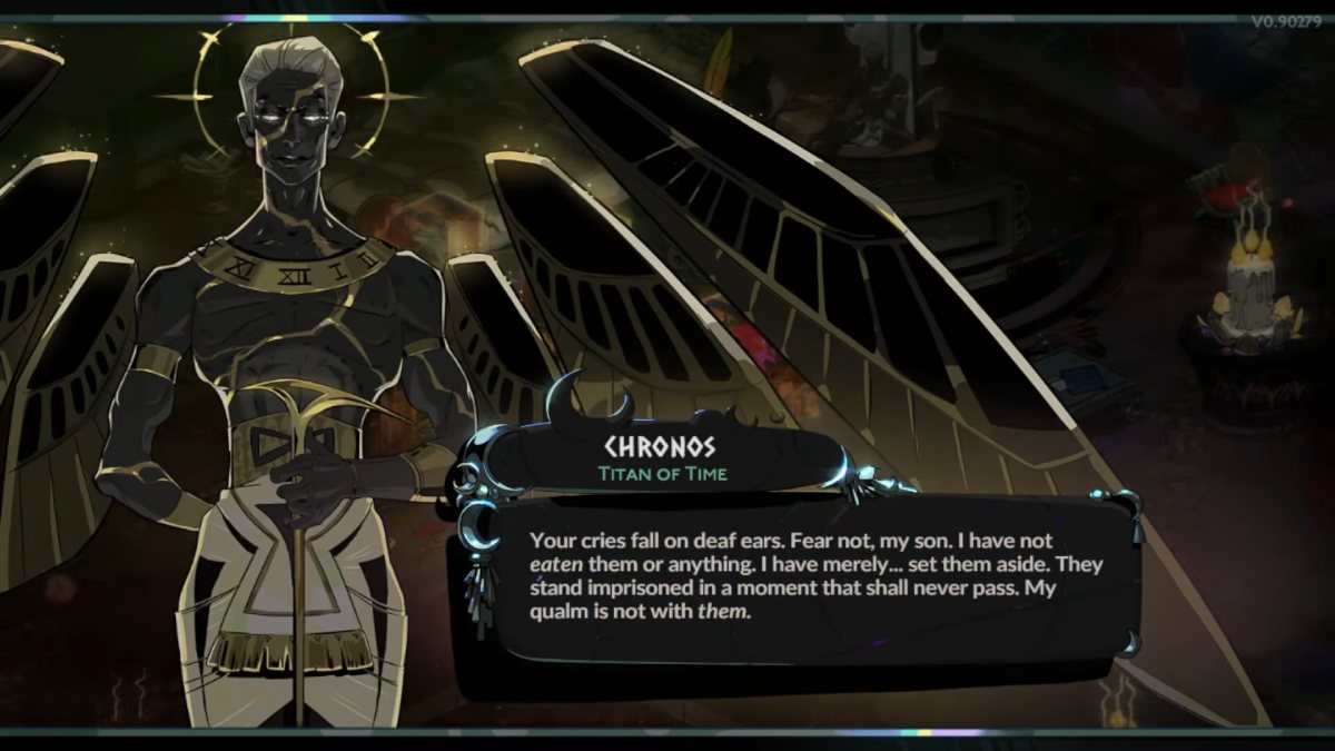 Chronos talking to Hades in Hades 2