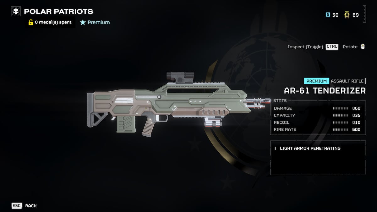 A new assault rifle, the Tenderizer, in Helldivers 2.