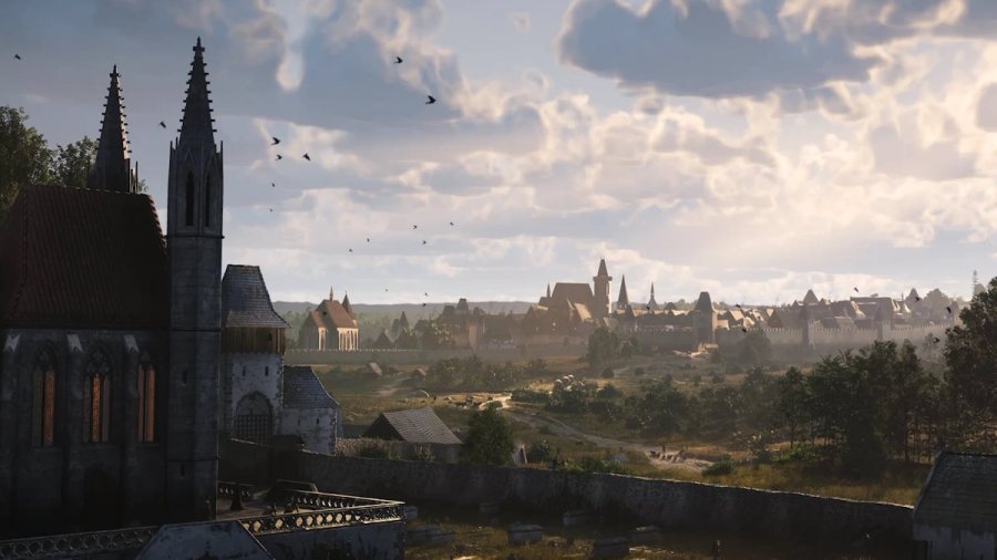 Landscape view of the the kingdom in Kingdom Come: Deliverance 2