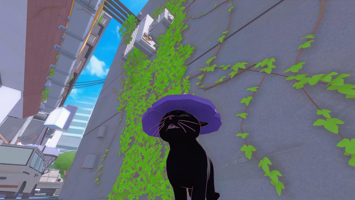 Little kitty doesn't want to climb more vines in Little Kitty, Big City. 