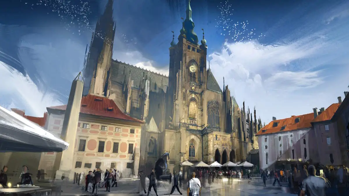 A Prague postcard in Nancy Drew: Mystery of the Seven Keys