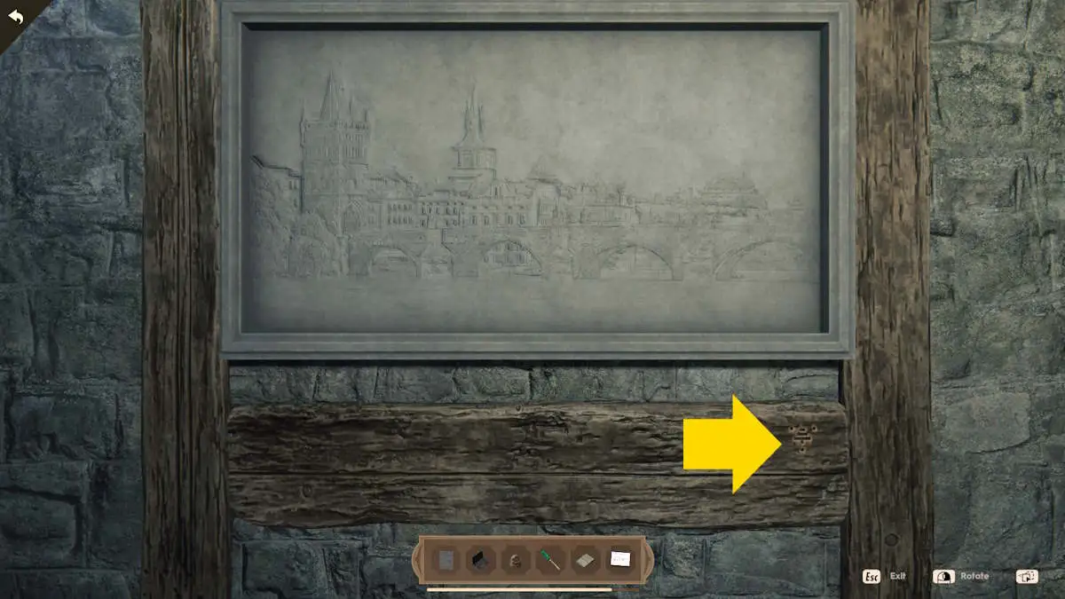 The tunnel wall engraving in Nancy Drew: Mystery of the Seven Keys
