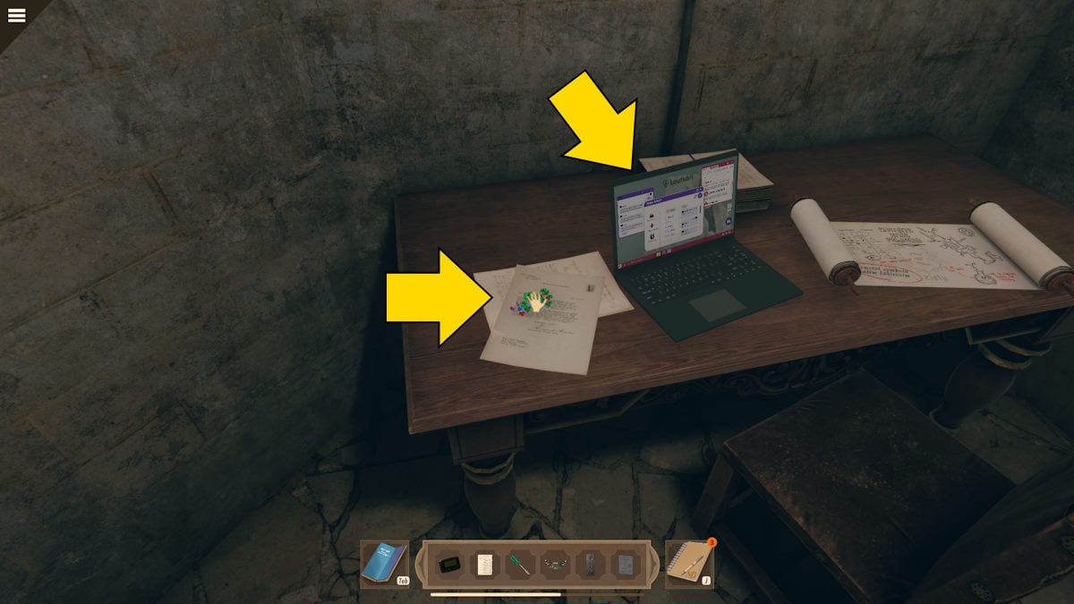Finding the gems and laptop in the secret room in Completing the seven keys puzzle in Nancy Drew: Mystery of the Seven Keys