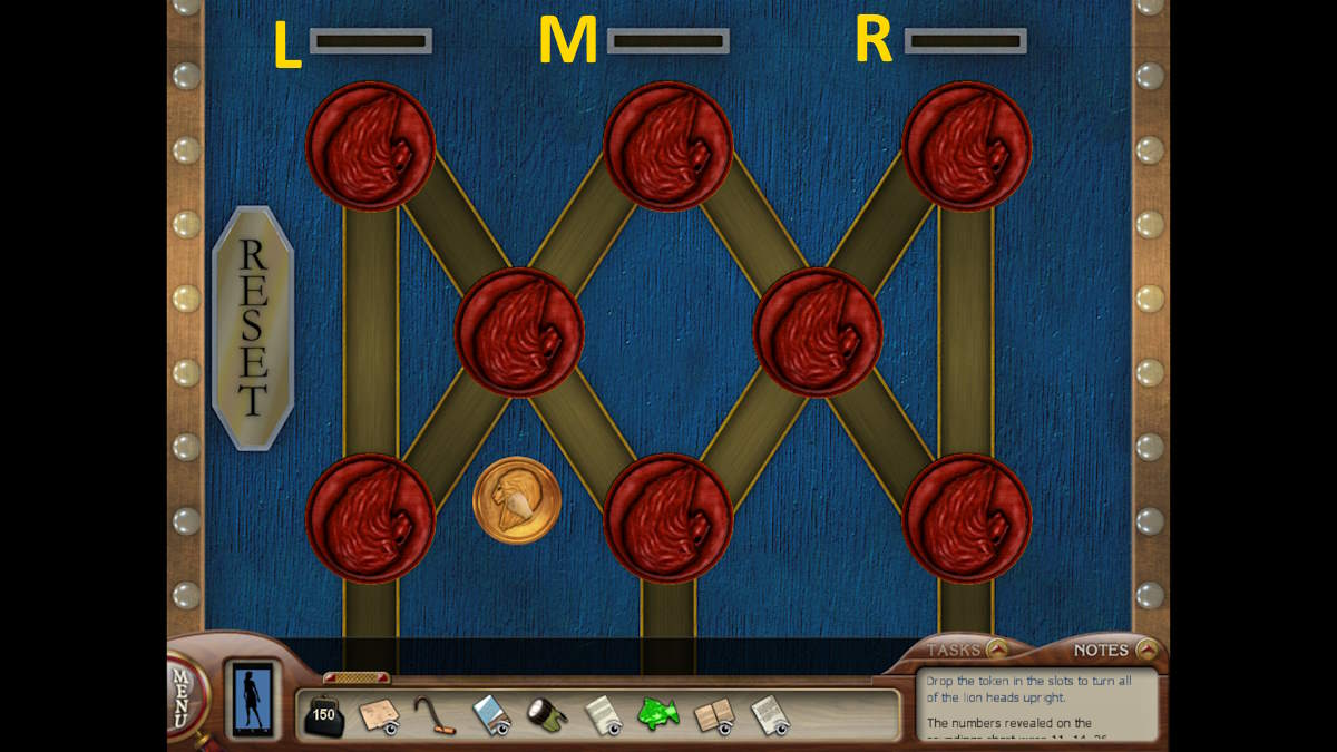 The lion figurehead puzzle solution in Nancy Drew: Sea Of Darkness