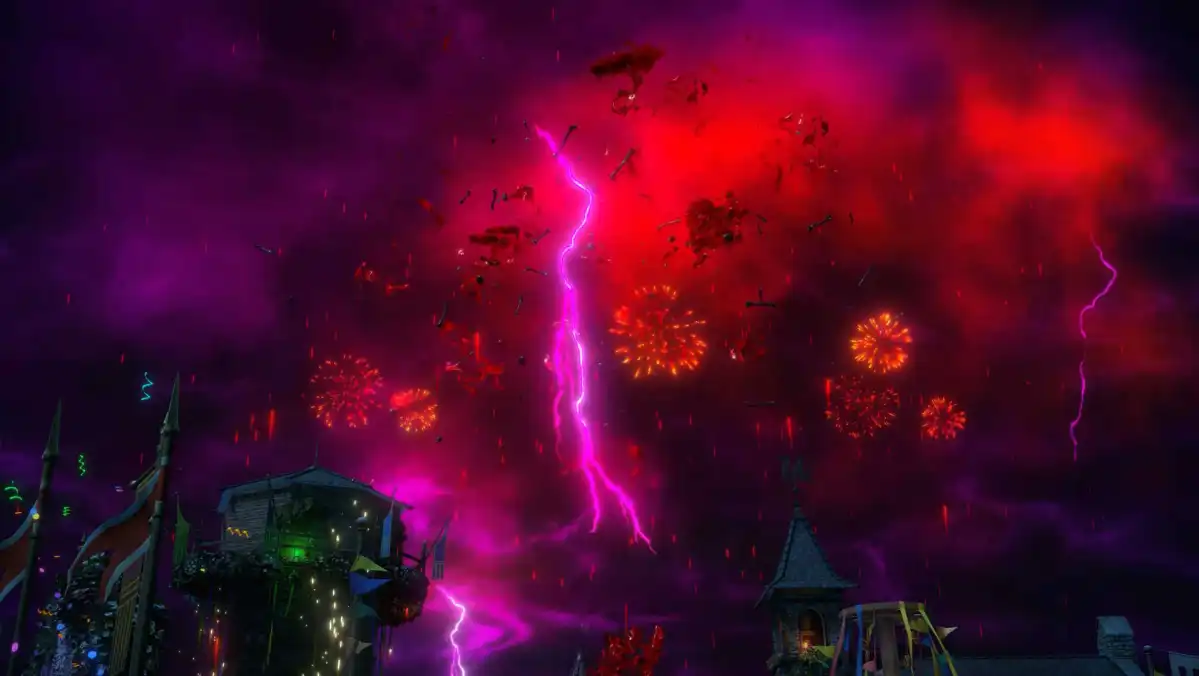 Fireworks exploding in Kenabres - Pathfinder Wrath of the Righteous
