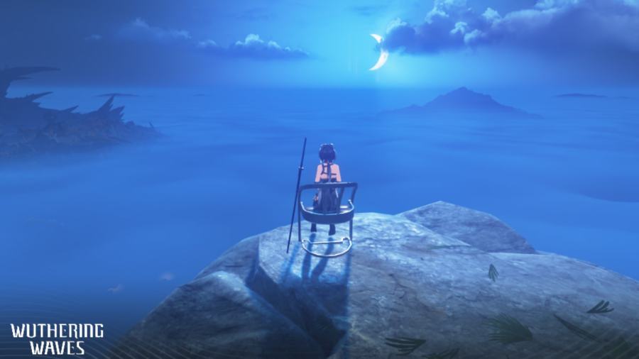 Wuthering Waves Rover watching the moon screenshot