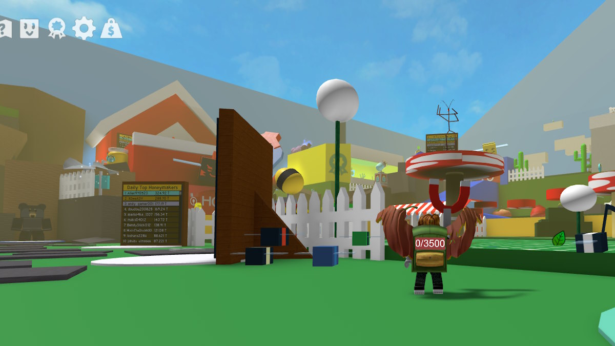 Approaching the mushroom area in Roblox Bee Swarm Simulator