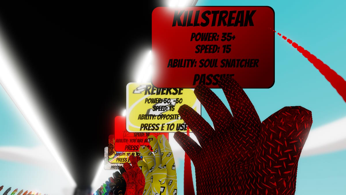 Buying a Killstreak glove in Roblox Slap Battles