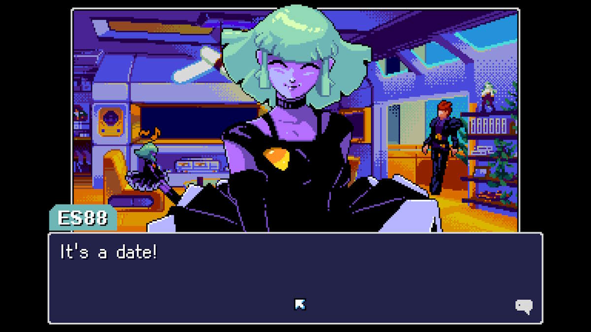 Luna rady to go on a date at the end of Read Only Memories: Neurodiver