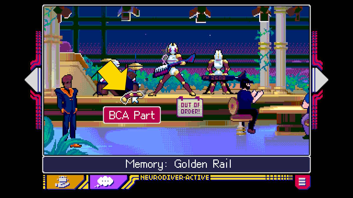 Collecting the bca part in Lexi's dream in Read Only Memories: Neurodiver