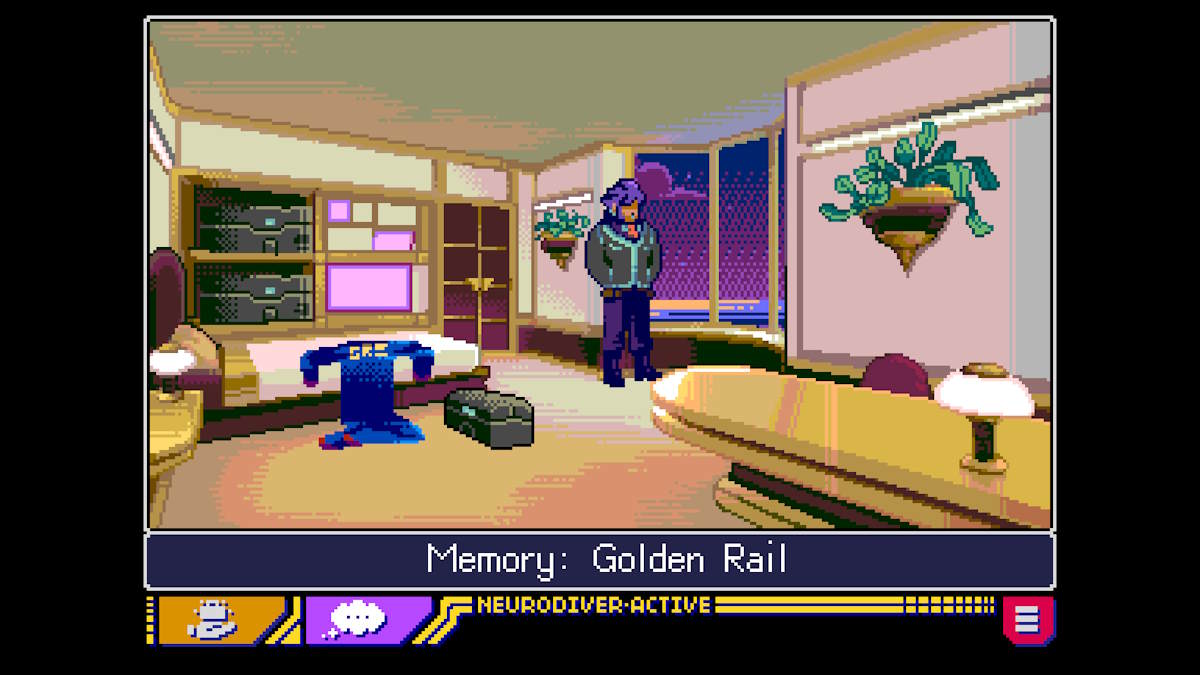 Unveiling Crow in Lexi's dream in Read Only Memories: Neurodiver