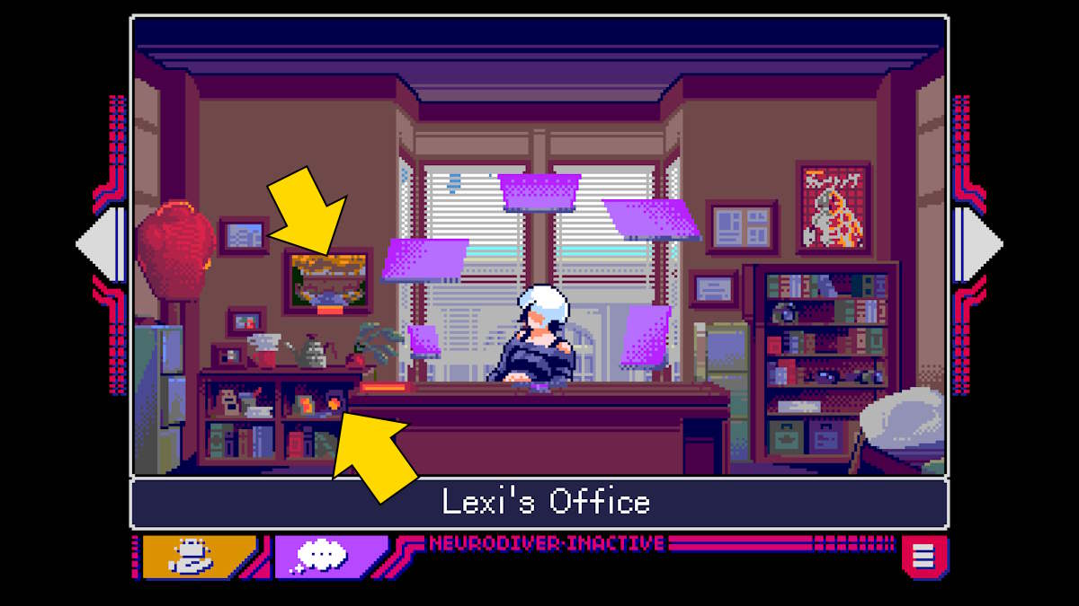 Inside the PI's office in Read Only Memories: Neurodiver